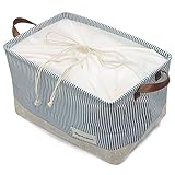 YIUSWOY 収納ボックス おもちゃ箱 小物入れ スマホ収納 本 化粧品 多機能 雑貨整理 小物収納 綿 リサイクル 丈夫 便利 (縦ストライプ)