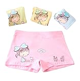 快適なコットンリトルガールズパンティーラブリー下着4枚、ランダムな色、スタイルE