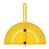 TINHAO 自由スコヤ 多角度分度定規 多機能テンプレート定規 マルチ 物差し アングル 測定分度規 大工道具 職人工具 プラスチック製