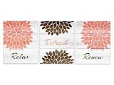 リラックスリフレッシュRenew、コーラルとブラウンバスルーム用装飾 – bath114 16"x20" Unframed Photo Paper Posters BATH114-16x20