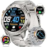 LIGE GPSスポーツスマートウォッチ、コンパス付きメンズsmartwatch、170+スポーツモードフィットネ腕時計、1.43インチAMOLED 常時表示ディスプレイスマートウォッチ、Android iOS対応メンズsmart watch gps内蔵