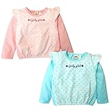 (サックス/90cm)ベビー服 女の子 Tシャツ Whole ホール 長袖 肩フリル 襟元後ろゴム入り 裾ゴム入り ハート柄 ロゴプリント 女児 ベビー