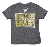 MLB Milwaukee Brewers Youth Triblend Tee、グレー