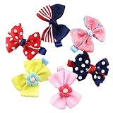 HBF キッズ ヘアアクセサリー ヘアクリップ ヘアピン 髪飾り 髪留め 花 かわいい 蝶結び リボン ベビー キッズ 子供 誕生日 飾り パーティ 記念日 6点セット