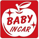 imoninn BABY in car ステッカー　【マグネットタイプ】　No.63　リンゴ　（赤色）