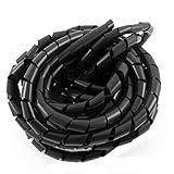 uxcell 　コードケーブルワイヤスパイラル状ラップ　チューブ・コンピュータの管理　 10mm 8M　プブラック