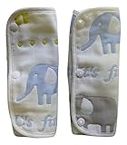 ボノルム bonorum 抱っこ紐用 よだれカバー ２枚セット 象 取付け簡単 ホック式 洗える 柔らか ガーゼ