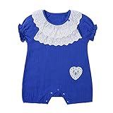 MYDABABY ロンパース 60 70 80 90新生児 女の子 夏 ショートオール 育児 ブルー 60 3m - 6m