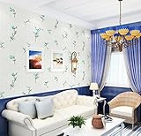Ayzr ロマンチックな小さな新鮮な牧歌的な壁紙の温かみのあるリビングルームの壁紙、青