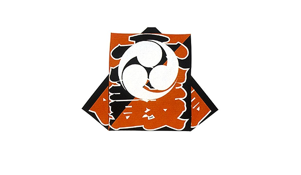 Amazon 祭り 太鼓用袖無し半纏 法被 オレンジ 黒 太鼓文字に三つ巴 ちゃんちゃんこ はんてん 通販
