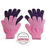 BelleSha Exfoliating Bath Gloves Pink and Purple 2 pairs [並行輸入品]