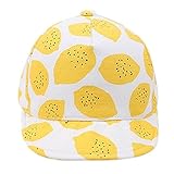 ベビー用ハット Hosam　女の子　男の子　子ども　野球帽子　鳥打ち帽子　レーモン柄　春　秋　夏　日焼け止め 防寒　お出かけ用　赤ちゃん　誕生日 出産祝い 記念写真の衣装に (イエロー)