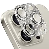 [ShinKin] iPhone 16 Pro/iPhone 16 Pro Max 対応 カメラフィルム カメラ保護カバー カメラカバー キラキラ アルミニウム合金 レンズカバー カメラ保護 [アルミ合金縁取り+強化ガラス] キラキラ レンズ保護フィルム 高透過率 露出オーバー防止 キズ防止 全体保護 (チタングレー)