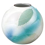 九谷焼 花瓶 銀彩葉紋 (陶器 和風 花器 インテリア プレゼント)