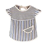 赤ちゃんノースリーブ防水給餌ビブ絵画スモック、0~3歳、青