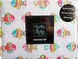 Cynthia Rowley 3 Piece Twin Size Girls Sheet Set Cute Girly Pastel Fish [並行輸入品]