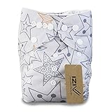 iZiv新生児1厚いおむつ付きオーガニック幼児防水/調整/再利用可能/洗えるポケット布おむつのフィット赤ちゃん0.5-3歳（スター）