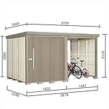 タクボ物置　Ｍｒ.ストックマンプラスアルファ　TP-SZ37R22B　多雪型　結露軽減屋根　『追加金額で工事も可能　駐輪スペース付屋外用物置 自転車収納におすすめ』 カーボンブラウン