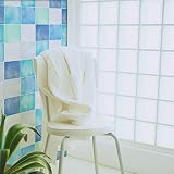 はがせるDIY壁紙シール + ハリーステッカー リフォームシール 粘着付き 壁紙 ブルーモザイクタイル 約50cm巾×15m巻