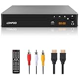 LONPOO DVDプレーヤー リージョンフリー HDMI/AV出力1080P CPRM再生可能 USB2.0入力 カラオケ用マイクジャック LEDディスプレイ PAL/NTSC対応 コンパクトDVDプレーヤーテレビ用 HDMI/AVケーブル付き フ