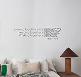 Progress Henry Ford Quote壁ステッカービニールレタリングライフスタイル業界成功ビジネスMotivational Saying Decalホームのインスピレーションアートデコレー