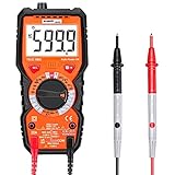 suaoki マルチメーター デジタルテスター 6000カウント 過負荷保護 非接触電圧検出 LED信号強度表示 電流 電圧 抵抗 静電容量 周波数 温度 導通テスター