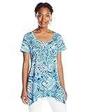 Caribbean Joe Women's Shark Bite Tee Sea Soiree Large [並行輸入品]
