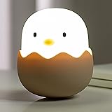 Youker Night Light for Kids, Egg Shell Baby Nursery Lamp with Touch Controls USB Rechargeable Cute Chick Night Light for Boys