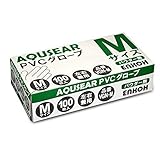AQUSEAR PVC プラスチックグローブ Mサイズ パウダー無 VGN-M 100枚×20箱