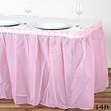 Tableclothsfactory 5 Pcs 4.3m Spotless Elegance Disposable Plastic Table Skirt - Pink