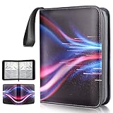 Pafvue カードバインダー 4ポケット トレーディングカードバインダー 400ポケット カードホルダー コレクションオーガナイザー 取り外し可能なスリーブ50枚とジッパー付き コレクターバインダー 男の子/女の子用(ブルー、400ポケット)