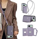 Google Pixel 8A ケース 手帳型 ピクセル8a ケース 手帳型 グーグルピクセル8A 財布型 ショルダー 背面カード収納 化粧鏡 スマホケース Googleピクセル8A 携帯カバーPixel8A ピクセル8A手帳型 スタンド機能 ストラップ 肩掛け 鏡付き スマホカバー ぐーくるぴくせる8A pixel8Aカード 6.1 全面保護 耐衝撃 おしゃれ 防水 高級 レザー - 紫