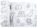 Swaddle Blankets Muslin - Stick Pictures Animal Bamboo Cotton Baby Swaddle Wrap Burping Cloth & Stro