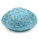 コットンベビーキャップ 男の子 女の子用 全4カラー (43～46cm, ブルー)