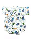 甚平 カニ柄 ホワイト [70サイズ] ロンパース グレコ じんべい ベビー 日本製 肌着 パジャマ 寝巻き