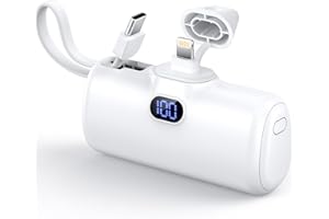 モバイルバッテリー 軽量 小型 6000ｍAh 大容量バッテリー ケーブル内蔵 携帯充電器 Type-C急速充電 スマホ充電器 残量表示 コネクター内蔵 コードレス 直接充電 パススルー機能 USB充電器 ミニ充電器 持ち運び便利 隠しスタンド搭載 