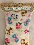 White 100% Fleece Baby Blanket With Animals And Flowers [並行輸入品]