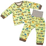 ボーイズ|ベビー|パジャマ[PETIT CADEAU]腹巻付長袖パジャマ|上下セット|電車柄|寝間着|ニットキルトパジャマ|男の子|男児 80cm CR-クリーム