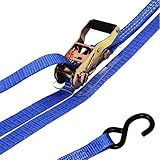 FREAK(フリーク) ラッシングベルト 青 S字フック 使用荷重750kg 幅25mm×長さ0.5+1m