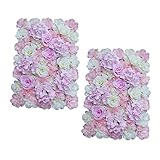 Baosity 2ピース　綺麗　人工花　壁　パネル　ウェディング会場　背景装飾　造花　ピンク　ホワイト