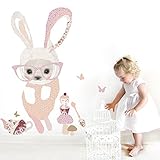 Oopsy Daisy Bunny in Glasses Peel and Place, Pink, 54 x 30 by Oopsy Daisy