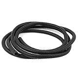 uxcell コルゲートチューブ　プラスチック製チューブ　パイプ　ホース　ブラック　10mm外径