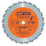 CMT 250.024.08 ITK Industrial Framing/Decking Saw Blade, 8-8-1/4-Inch x 24 Teeth 1FTG+2ATB Grind wit