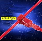 100x赤22-18 awg T-TAPS &男性ワイヤコネクタスプライス電気配線絶縁電線端子