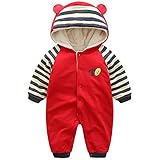 エルフ ベビー(Fairy Baby)赤ちゃん着ぐるみパジャマ カバーオールロンパース フード付き 長袖防寒 出産祝い 66cmストライプ