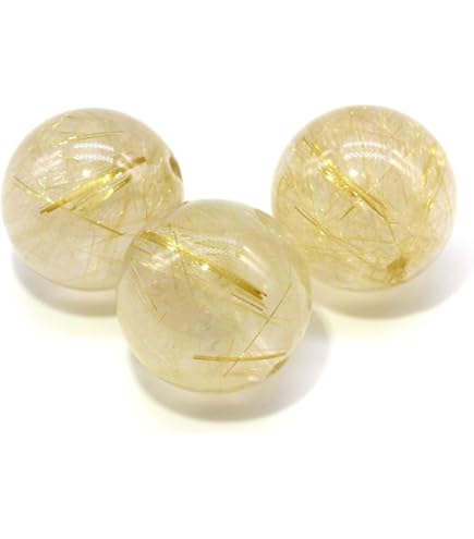 Amazon.co.jp: タイチンルチルクォーツ 丸玉 8.5mm （ヘマタイト イン