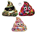 mozlly値パック – Top Trenz Spinkle Poop絵文字バニラ香りつきとGumball Poop絵文字Gumball香りつきとPoop絵文字Camo投げ枕 – Novelty文字寝
