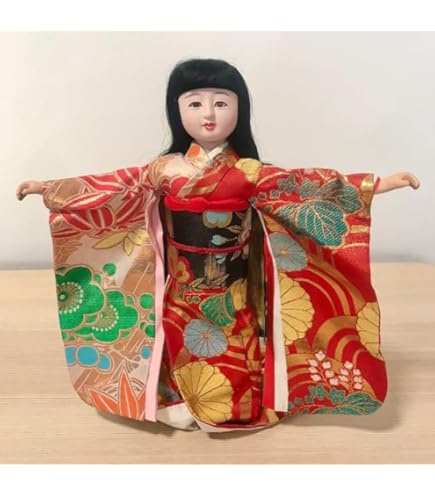 Amazon | 日本人形 扇子 美人 青い着物 9インチ 約24cm 人形 日本美人