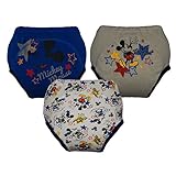 ディズニー【 Disney】ヒップにミッキーキャラクター裏パイル防水加工3層トレーニングパンツ3枚組 (100cm)