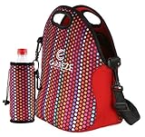 Carreze Lunch Bag - High Quality Neoprene Lunch Tote Bag with Shoulder Strap and Heavy Duty Zipper, 